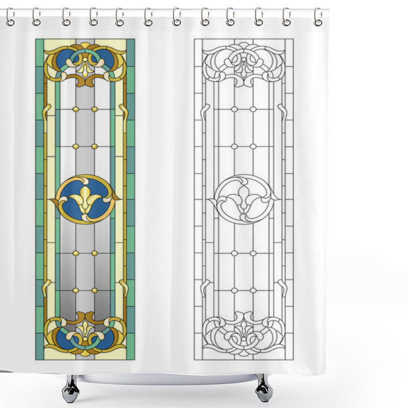 Personality  Stained Glass Window Shower Curtains