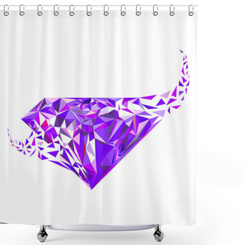 Personality  Violet, Purple Gems Diamond Shape Logo Shower Curtains