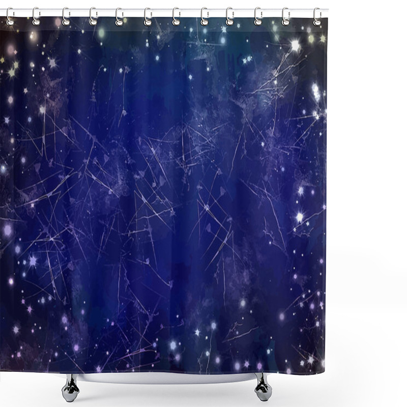 Personality  Sparks And Scratch Blue Background Shower Curtains