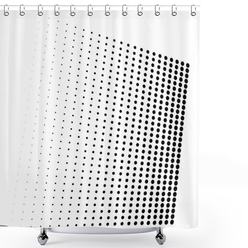 Personality  Dots, Half-tone Element. Speckle, Stipple Geometric Pattern. Cir Shower Curtains