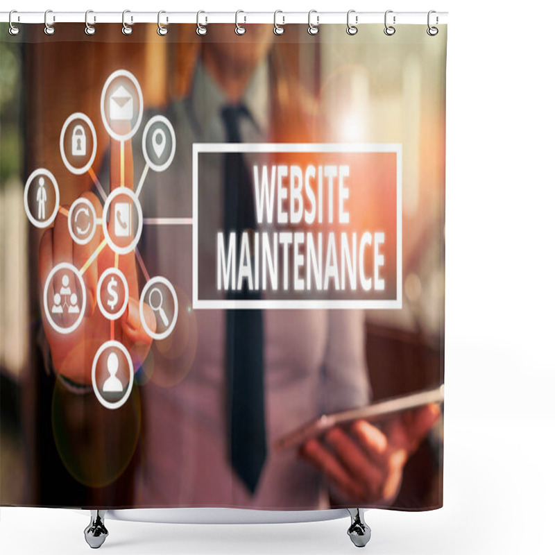 Personality  Word Writing Text Website Maintenance. Business Concept For Act Of Regularly Checking Your Website For Issues. Shower Curtains