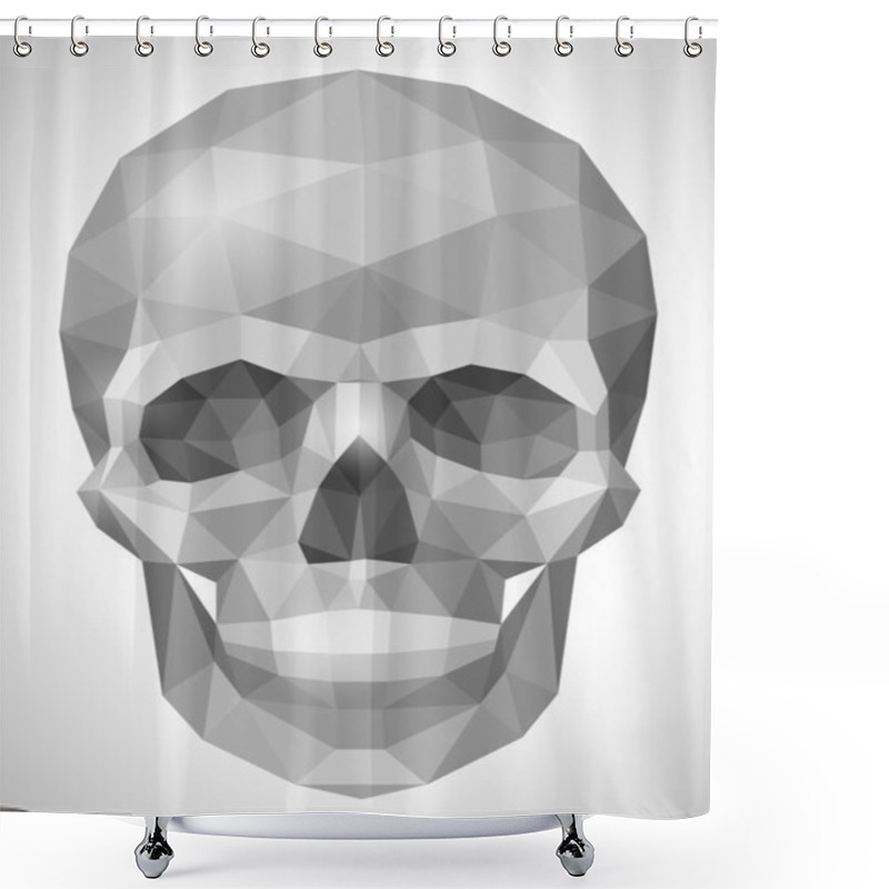 Personality  Human Skull In Origami Style Shower Curtains