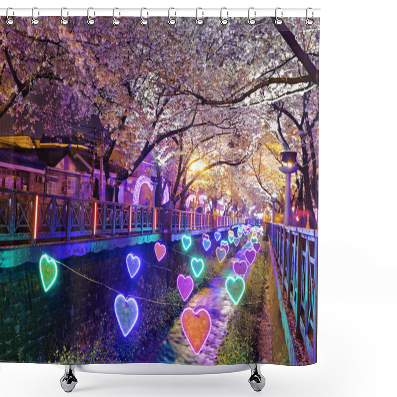 Personality  Cherry Blossoms At Night Shower Curtains