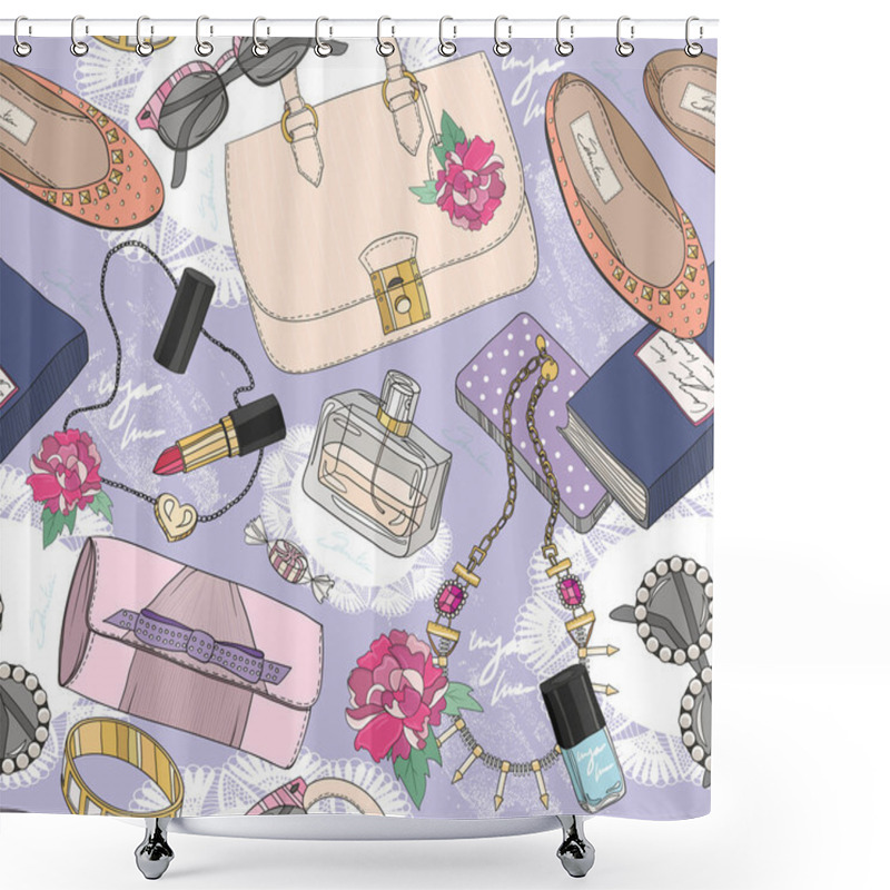 Personality  Cute Seamless Fashion Pattern For Girls Or Woman Shower Curtains