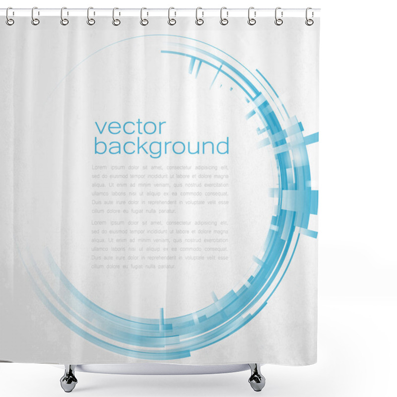 Personality  Techno Geometric Vector Circle Modern Science Abstract Background Shower Curtains