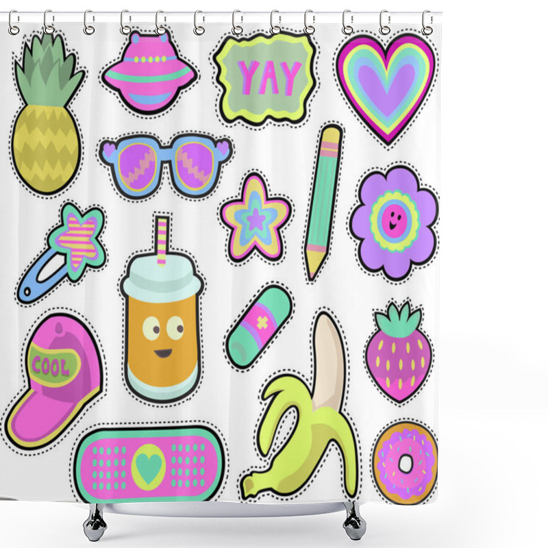 Personality  Kids Stickers Set Shower Curtains