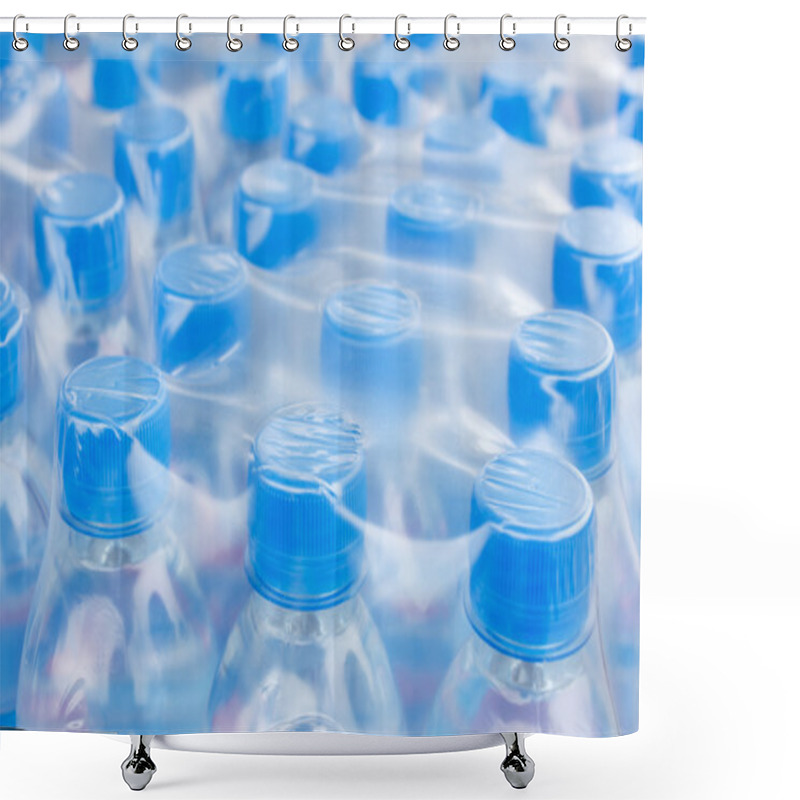 Personality  Bottled Water Bottles In Plastic Wrap Shower Curtains