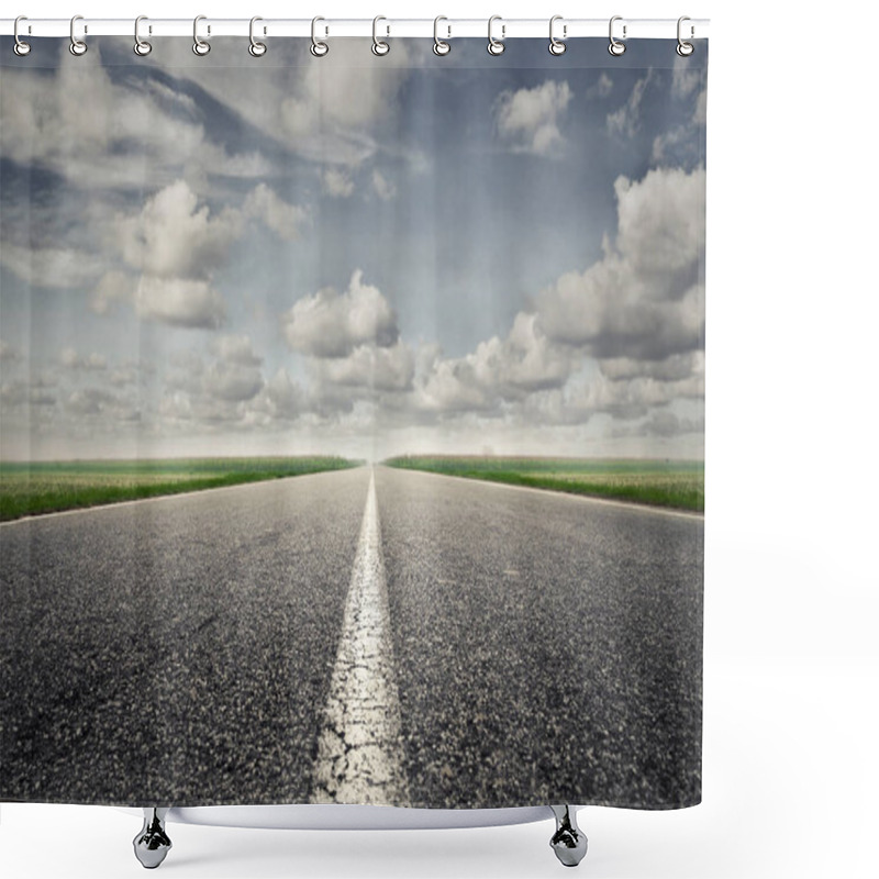 Personality  Long Straight Road Shower Curtains