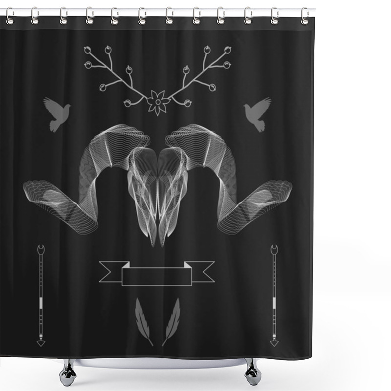 Personality  Abstract Animal Background Line Art Shower Curtains