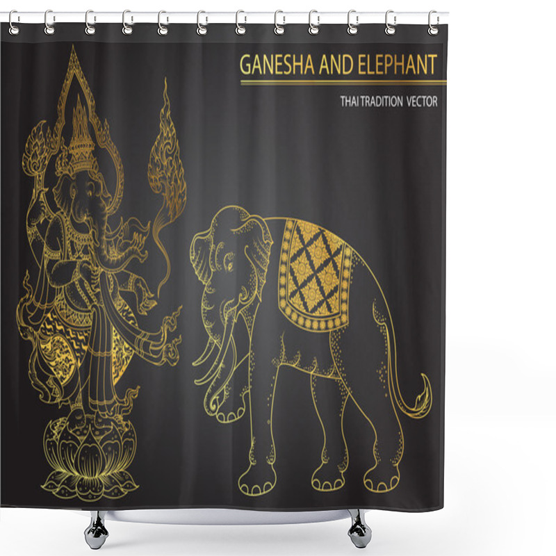 Personality  Thai Tradition Ganesha Son Of Siva Shower Curtains