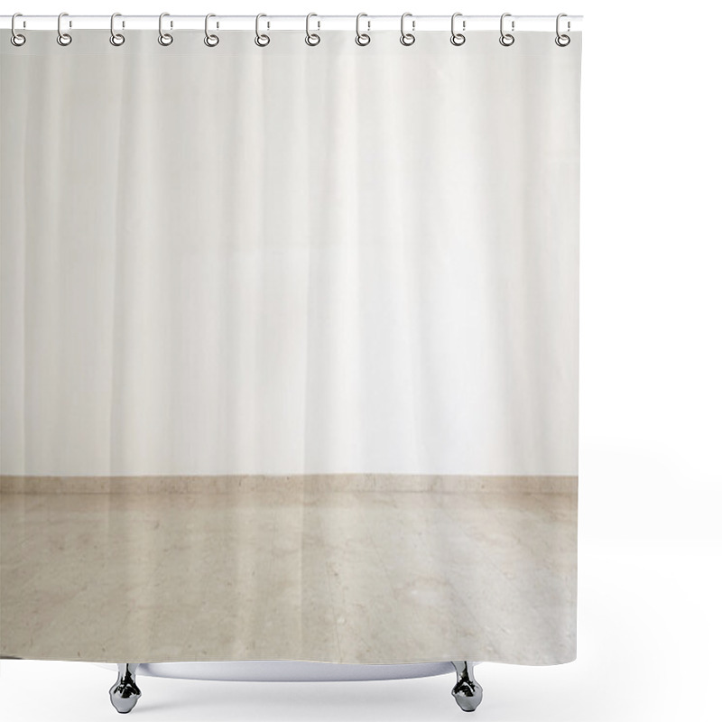 Personality  Empty Room With Marble Floor And White Wall Shower Curtains