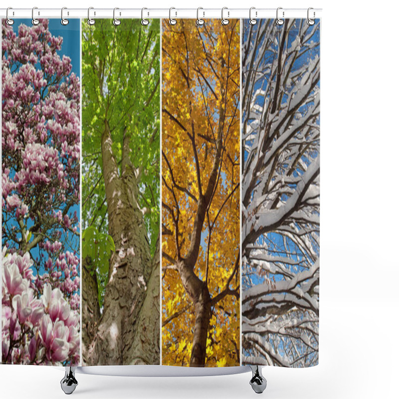 Personality  Four Seasons In A Collage Shower Curtains