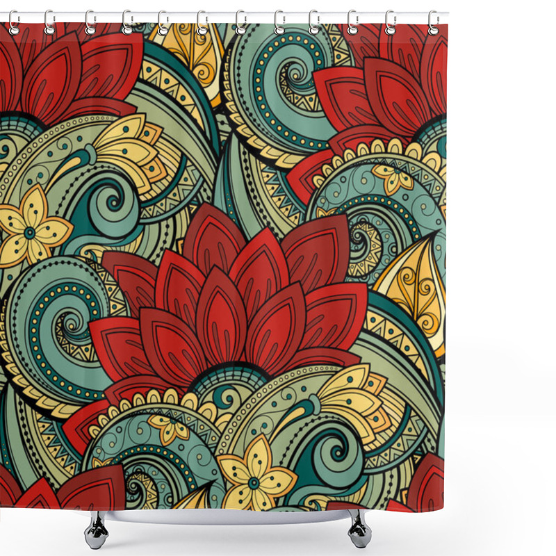 Personality  Seamless Floral Pattern Shower Curtains