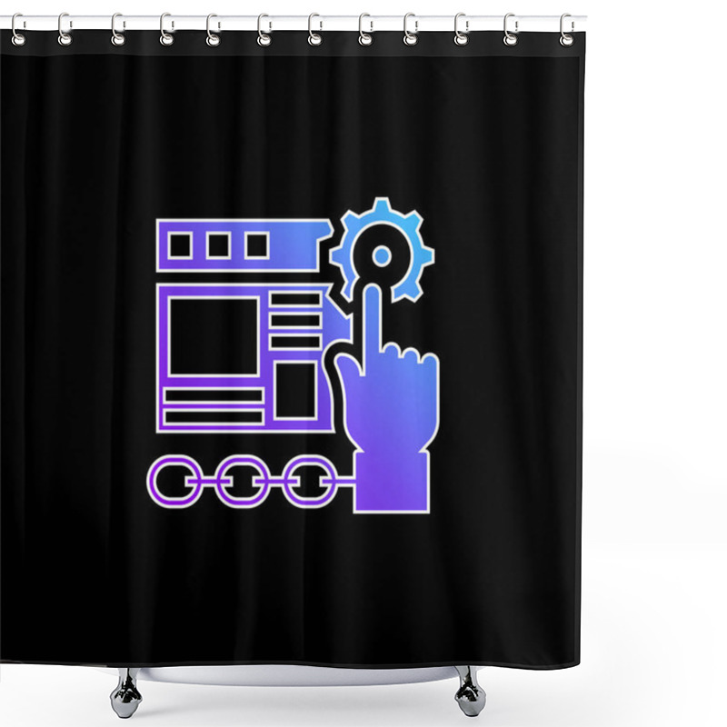 Personality  Application Blue Gradient Vector Icon Shower Curtains