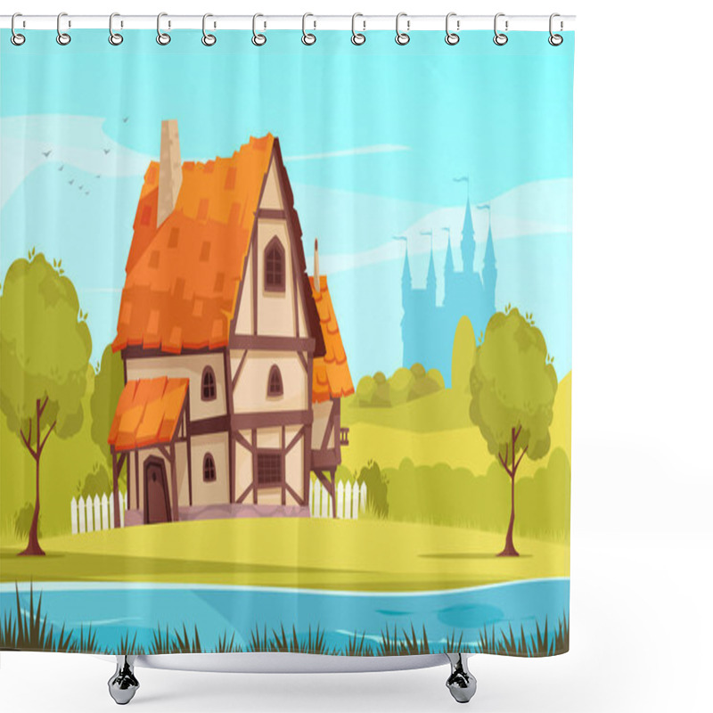 Personality  Architectural Housing Evolution Medieval Image Shower Curtains