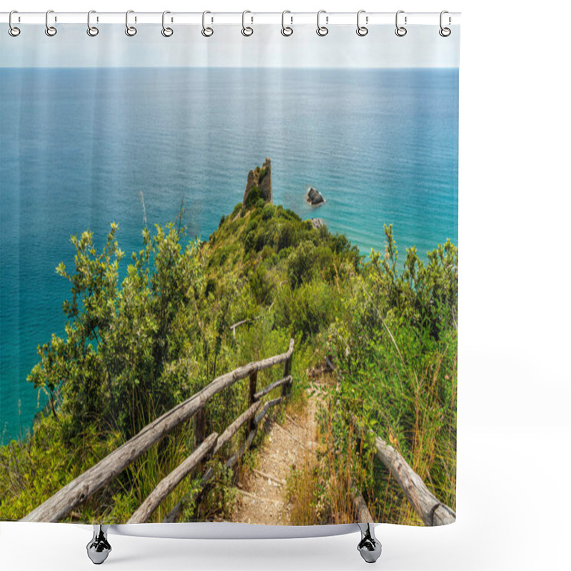 Personality  Scenic Sight Along The Lovers Path (Sentiero Degli Innamorati) In Ascea Marina, Cilento, Campania, Italy, Shower Curtains