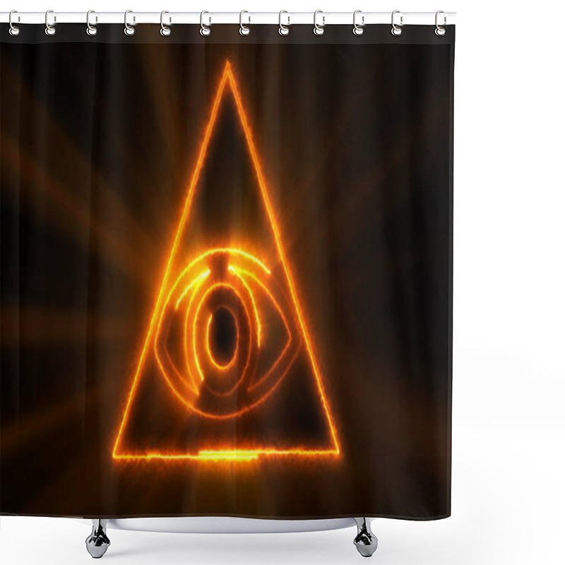 Personality  Abstract Background With The Eye Of Providence. Seamless Loop Digital Backdrop. 3d Rendering Shower Curtains