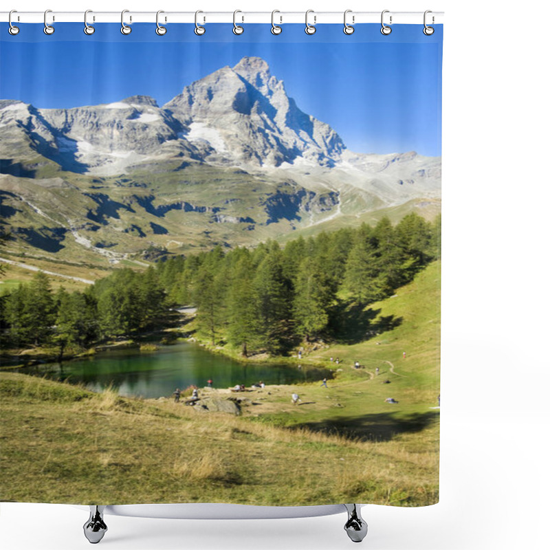 Personality  Valle D'Aosta View Of The Blue Lake  Shower Curtains