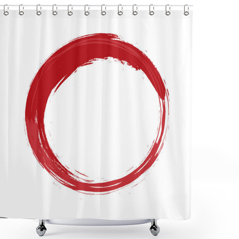 Personality  Painted Red Circle Shower Curtains