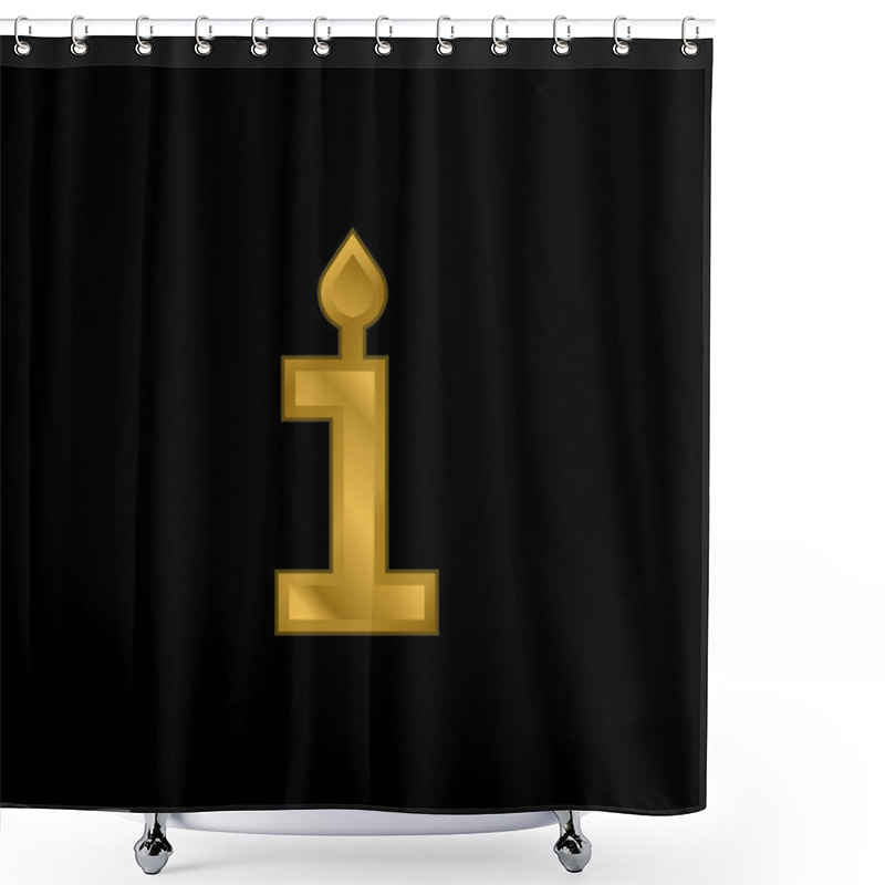 Personality  Birthday Gold Plated Metalic Icon Or Logo Vector Shower Curtains