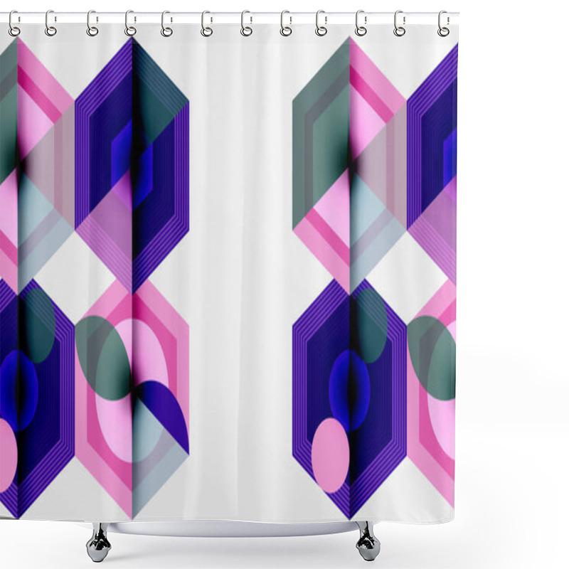 Personality  Hexagons Design Geometric Abstract Background Shower Curtains