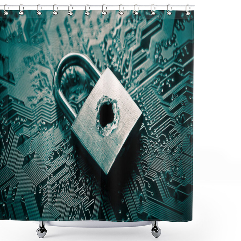 Personality  Security Lock With A Hole Shower Curtains