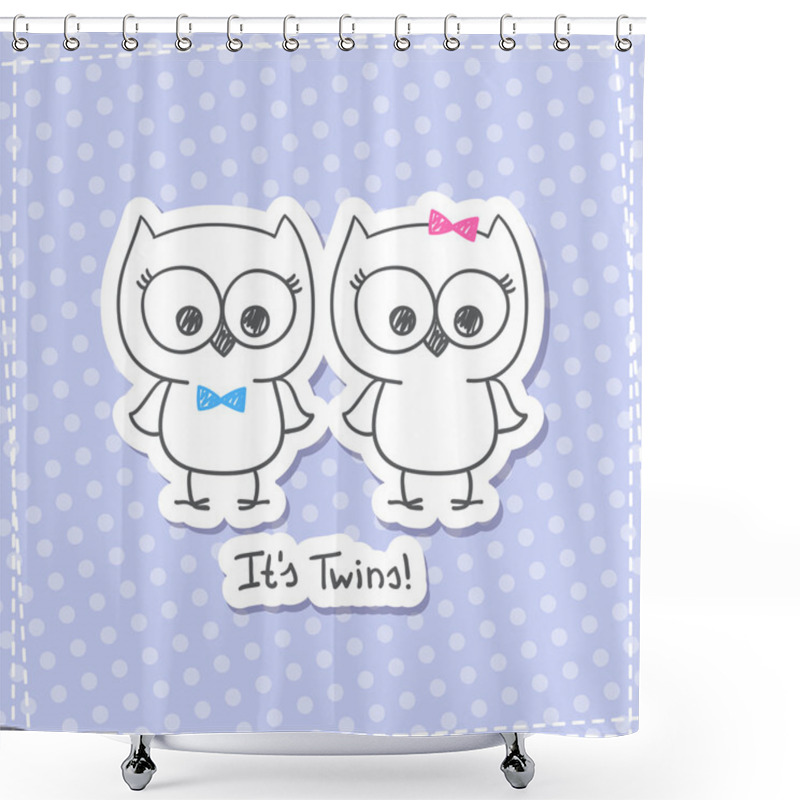 Personality  Owls Twins Shower Curtains