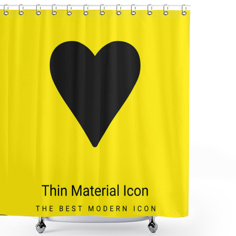 Personality  Black Heart Love Symbol Minimal Bright Yellow Material Icon Shower Curtains