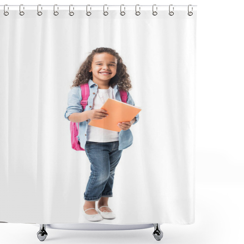 Personality  African American Schoolgirl With Textbook Shower Curtains