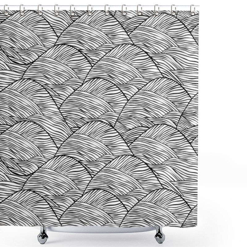 Personality  Abstract Hand Drawn Seamless Background Pattern Shower Curtains