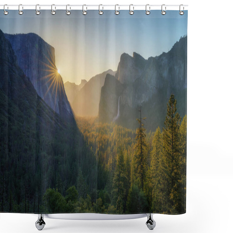 Personality  Sunrise At The Tunnel View In Yosemite Nationalpark, California In The Usa Shower Curtains