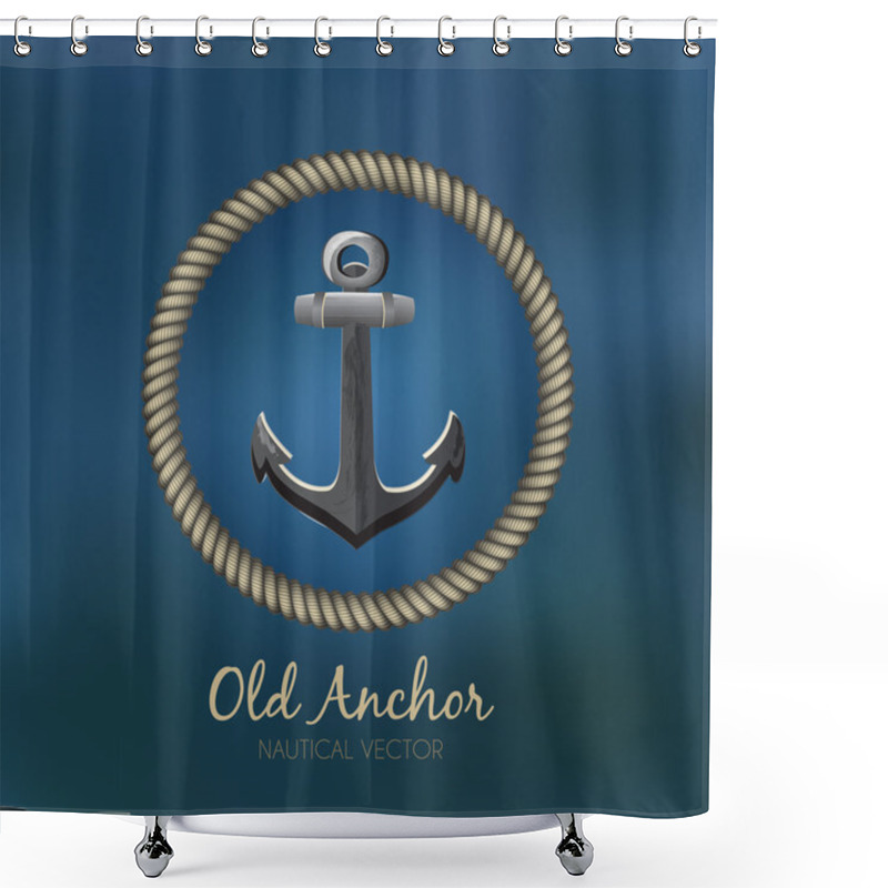 Personality  Anchor & Rope Sailing Badge, Label Or Logo. Shower Curtains