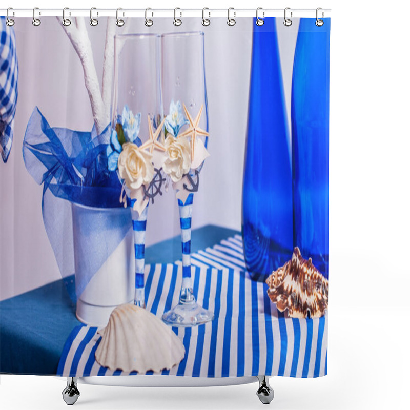 Personality  Decoration On The Marine Theme With Seashells Shower Curtains