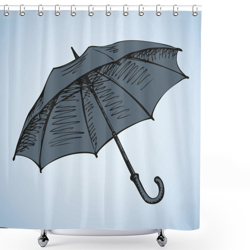 Personality  Umbrella. Vector Drawing Shower Curtains