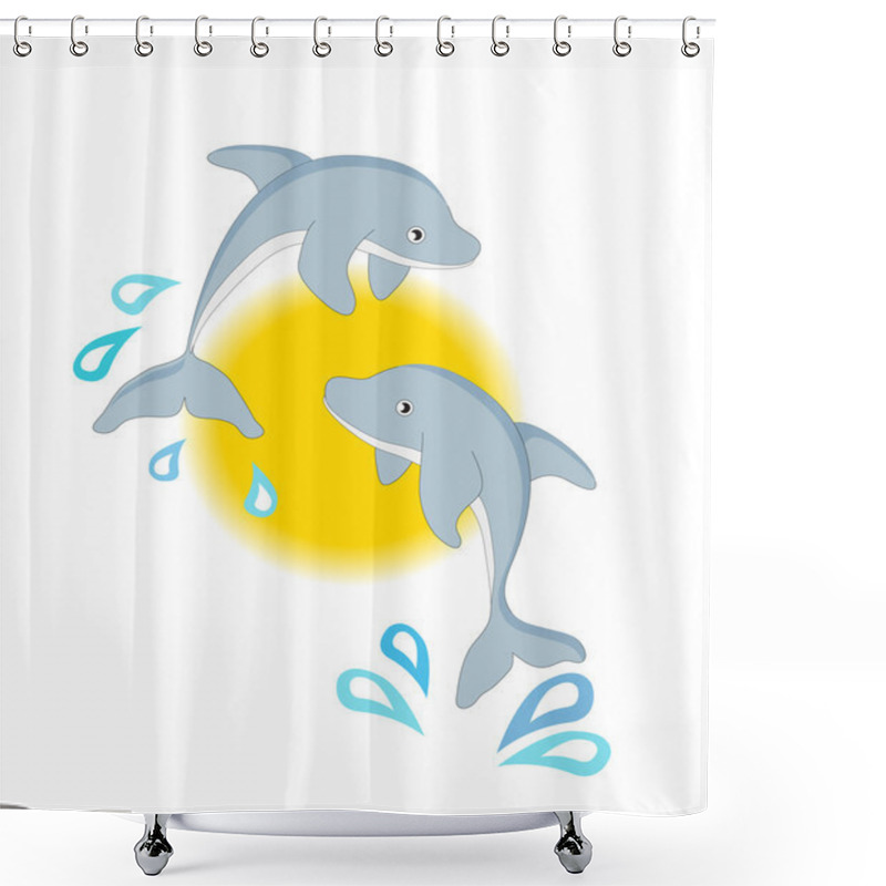 Personality  Dolphins Shower Curtains