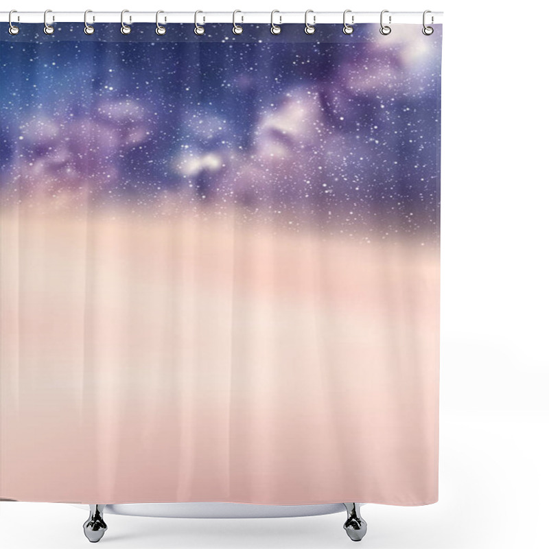 Personality  Clouds And Starry Sky. Natural Background With Fog Waves And Milky Way Shower Curtains