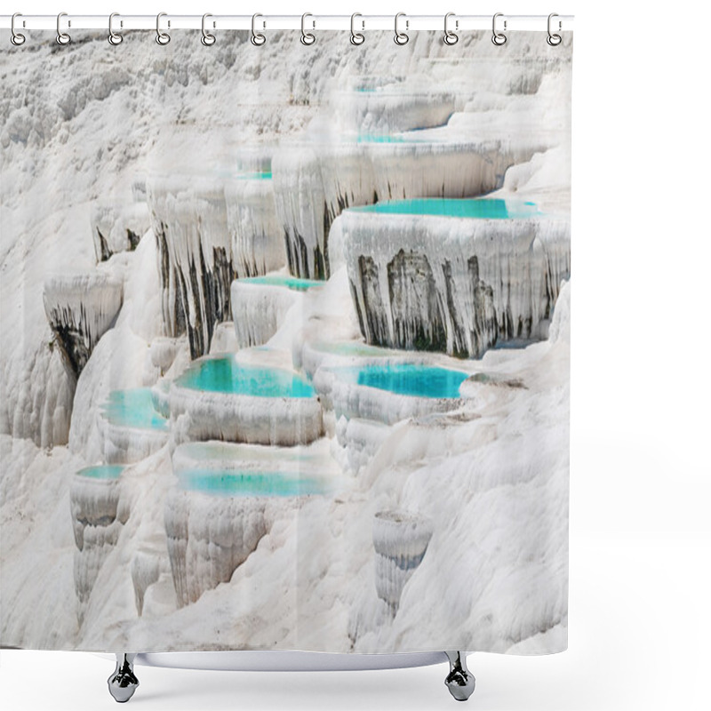 Personality  Pamukkale Travertine Pools Shower Curtains