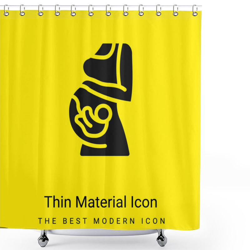 Personality  Baby Minimal Bright Yellow Material Icon Shower Curtains