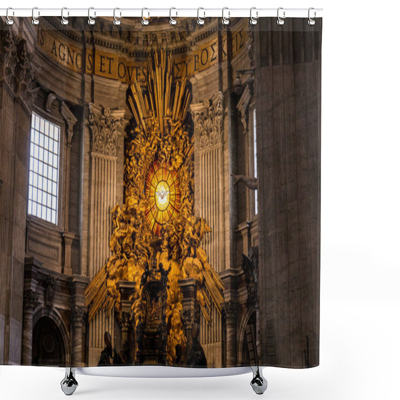 Personality  ROME, ITALY - JUNE 28, 2019: Interior Of Papal Basilica Of St. Peter In The Vatican Shower Curtains