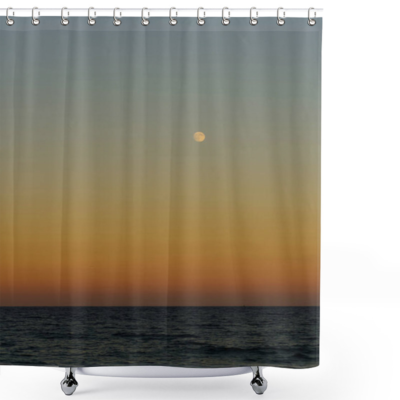 Personality  Moon Over Sea Shower Curtains