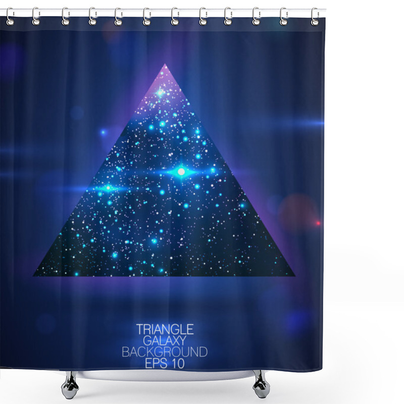 Personality  Cosmic Triangle Shape Background Shower Curtains