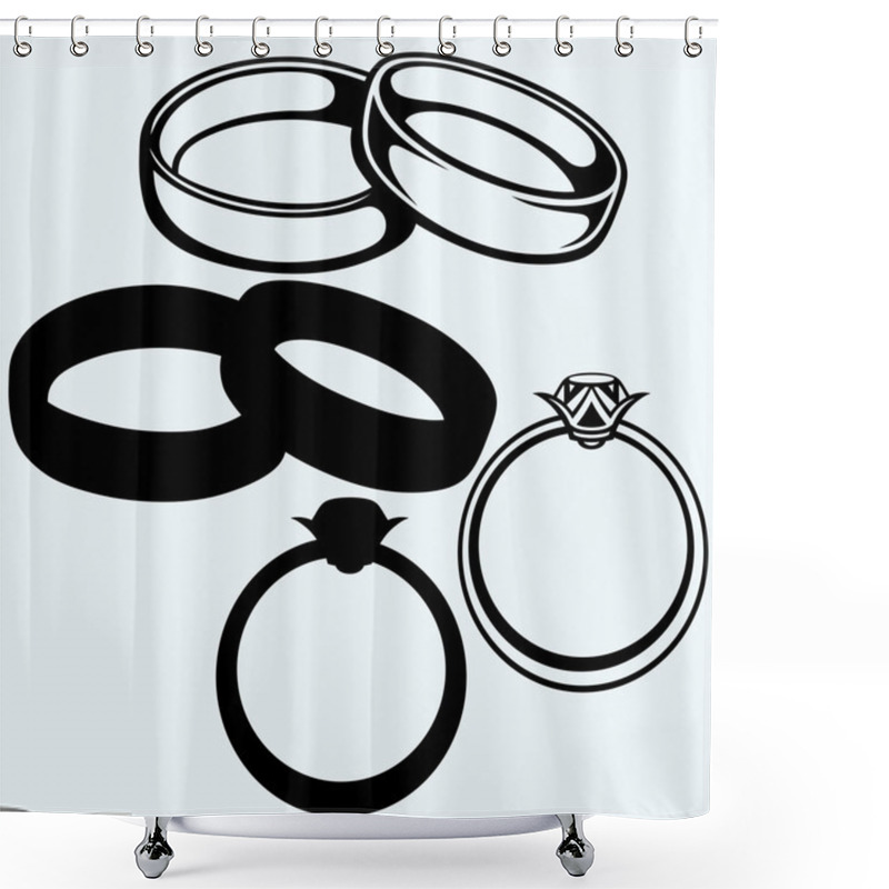 Personality  Wedding Rings Icon Shower Curtains