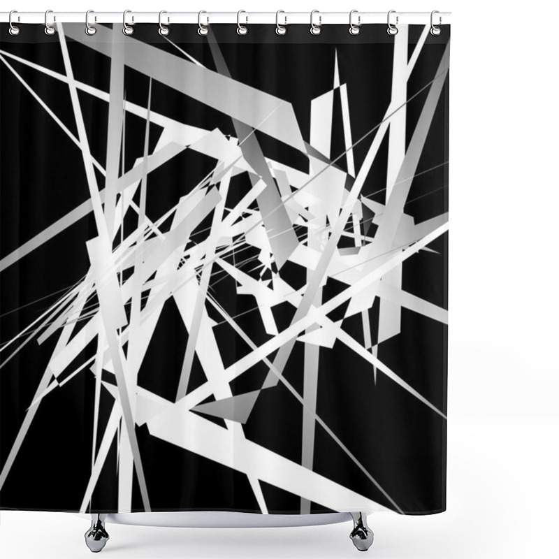 Personality  Geometric Abstract Lines Monochrome Background. Shower Curtains