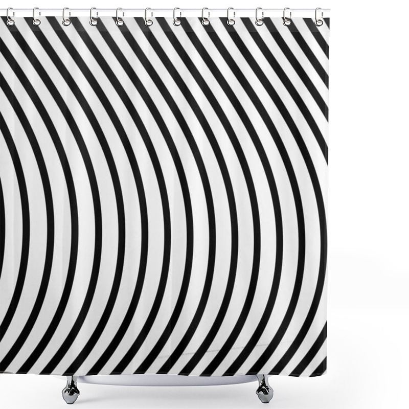 Personality  Black And White Abstract Vertical Background. Simple Striped Line Background Shower Curtains