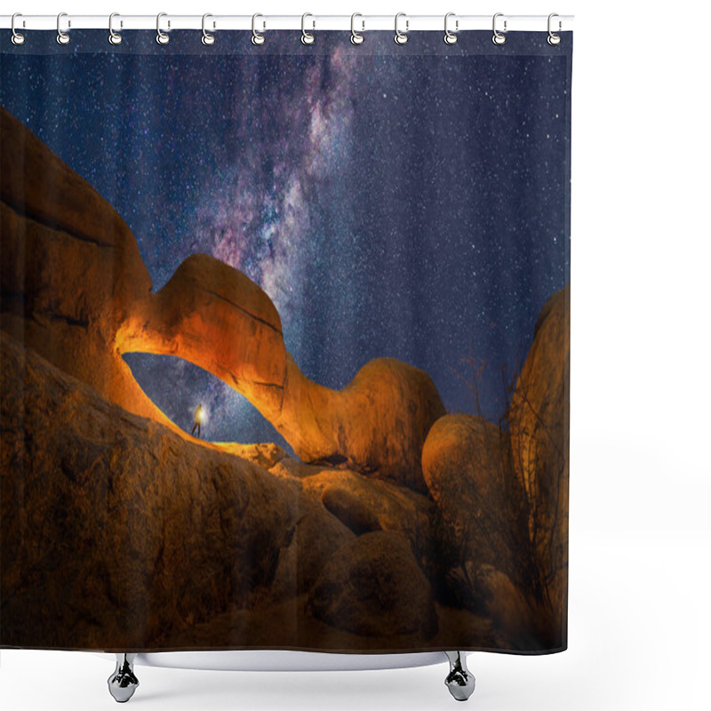 Personality  Milky Way And Stars In Red Desert Safari With Sand Dune In Namibia At Night, South Africa. Natural Landscape Background At Sunset Time. Famous Tourist Attraction. Pattern Texture Of Sand. Grand Canyon Shower Curtains