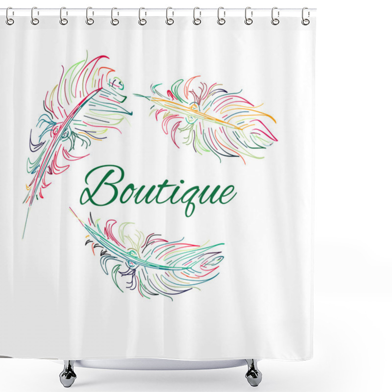 Personality  Vector. Hand Drawn Artwork.  Concept For Shop Invitations, Cards, Tickets, Congratulations, Branding, Boutique Logo, Label. Shower Curtains