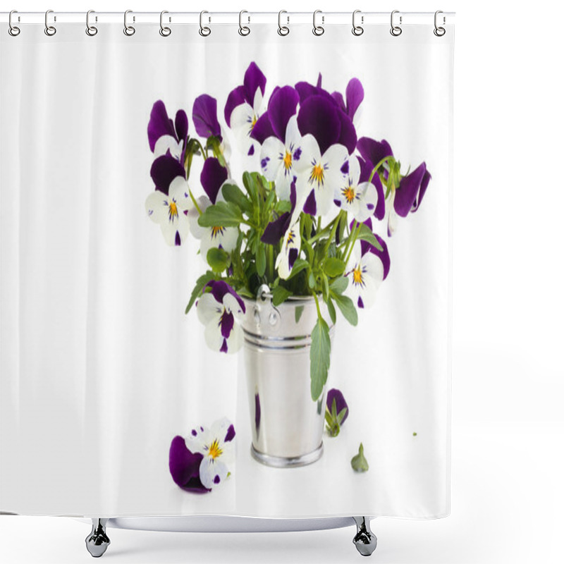 Personality  Purple Pansies. Shower Curtains