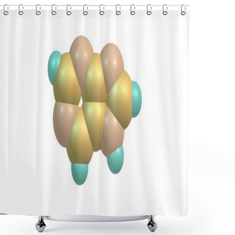 Personality  Purine Molecular Structure Isolated On White Shower Curtains