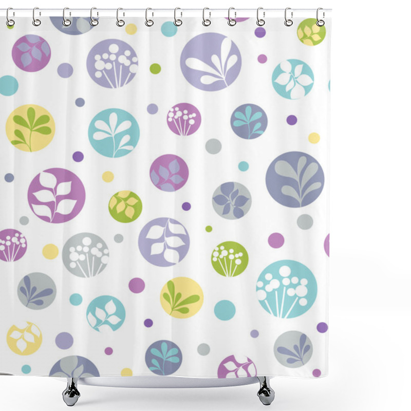 Personality  Seamless Repeat Pattern Foliage Leaves And Dots Vector Shower Curtains