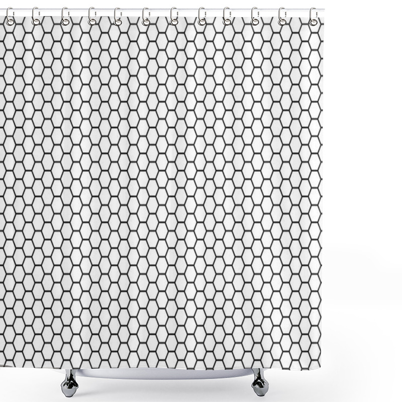 Personality  Black White Hexagons Shower Curtains